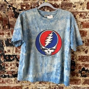 VTG Sundog Grateful Dead Skull T-Shirt Men's Medium Blue Tie-Dye Band Tee